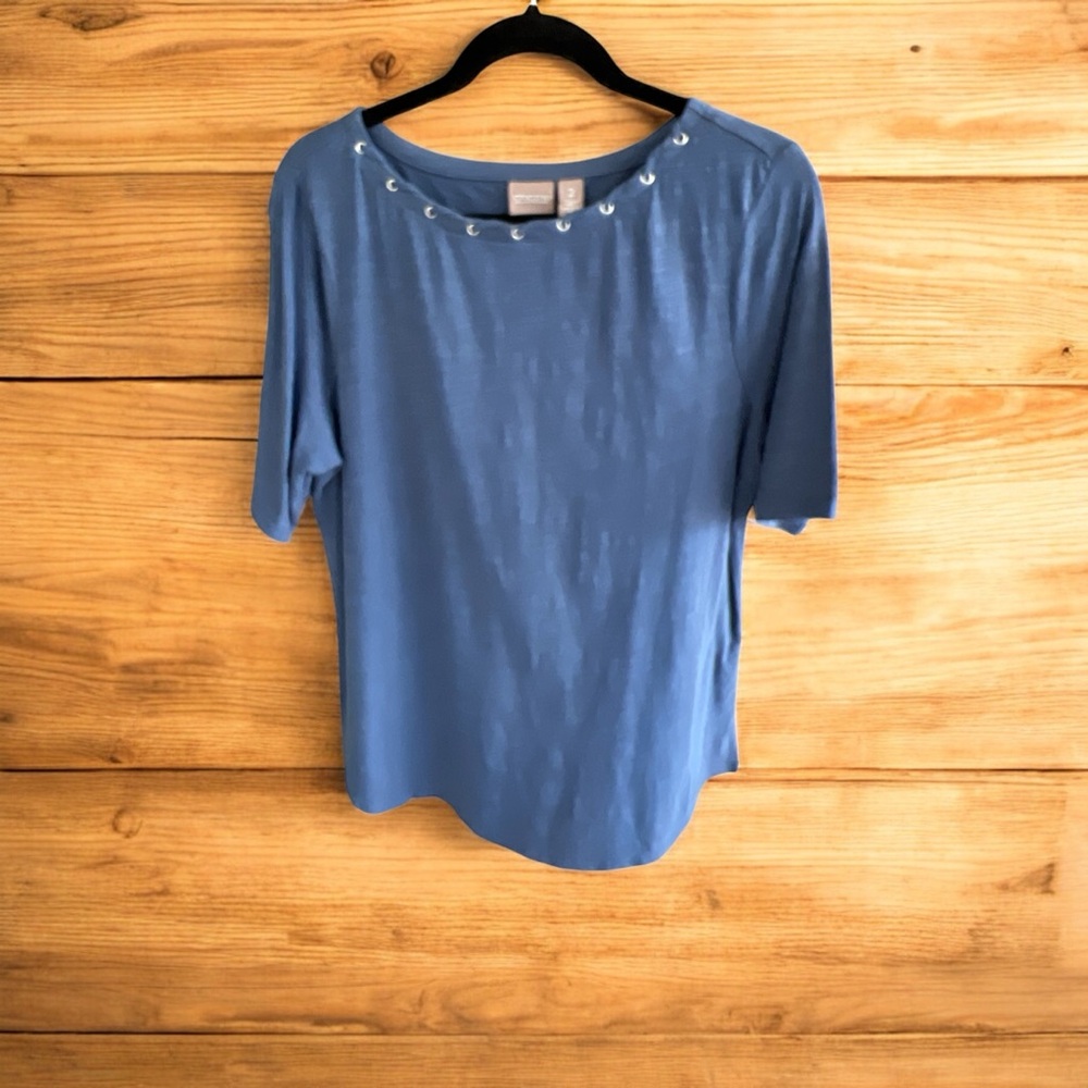 Chico's Blue Embellished Blouse